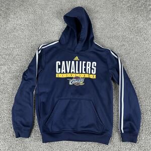 Cleveland Cavaliers Hoodie Youth Large 14/16 Navy NBA Basketball Pullover Adidas